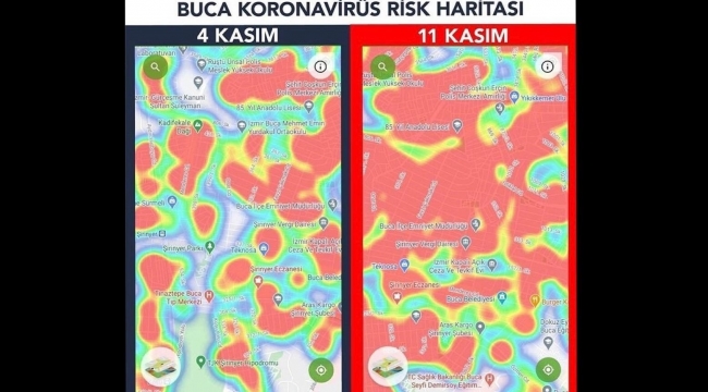 Buca'da koronavirüs haritası kırmızıya bürünüyor!