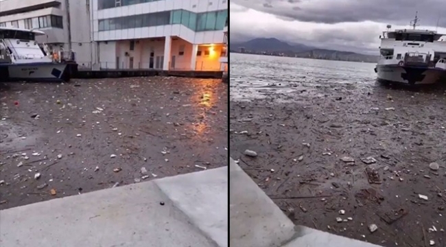 Sular çekildi: Karşıyaka'da vapur var, deniz yok!
