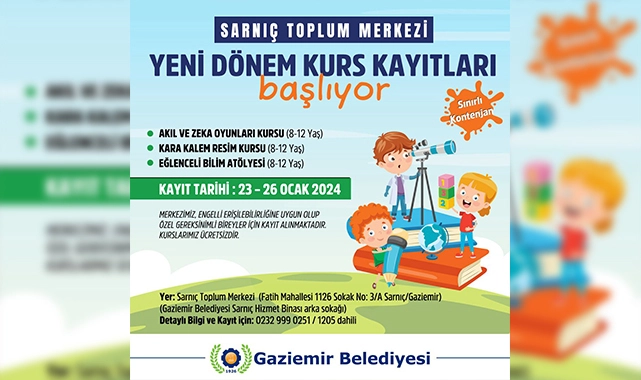 Sarnıç Toplum Merkezi’nde çocuk kurslarının kayıtları başladı
