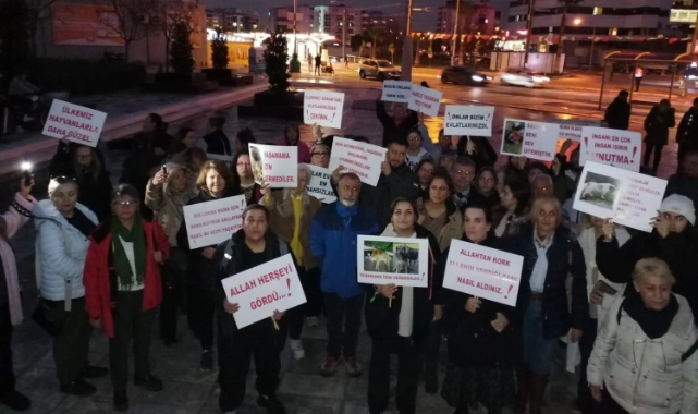 Zehirlenen 13 köpekten 11'i can vermişti... İzmirli hayvanseverlerden tepki yürüyüşü