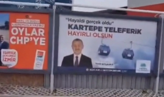 Kocaeli adayının pankartı İzmir’de asıldı
