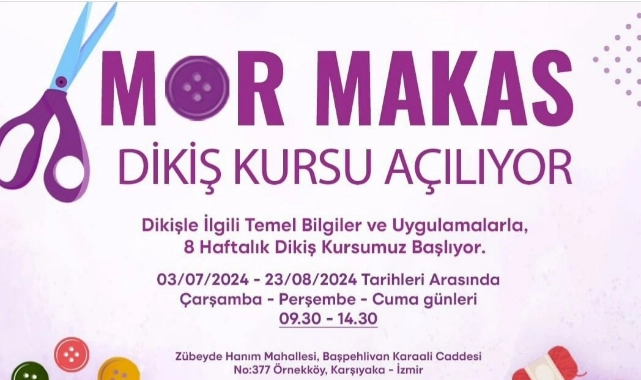 Kadınlar Mor Makas ile dikiş öğrenecek
