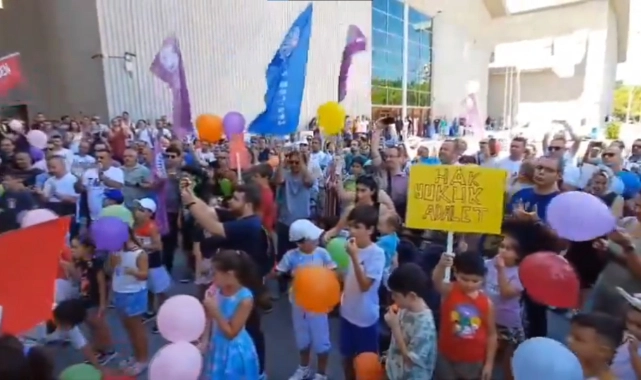 Büyükşehir memurlarından tepki çeken hareket: Eyleme çocukları alet ettiler!