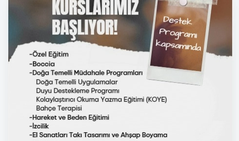 Engelli yurttaşlar için kurs dönemi başlıyor