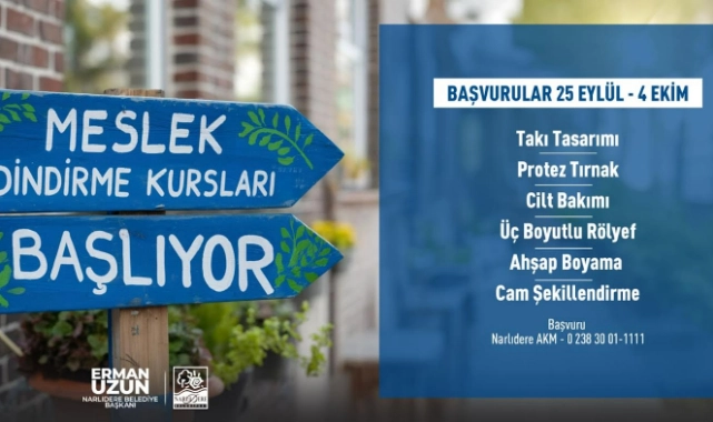 Narlıdere Meslek Edindirme Kursları başlıyor: Son başvuru 4 Ekim! 