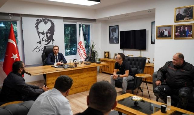 Moto kuryelerden Başkan Eşki’ye teşekkür ziyareti