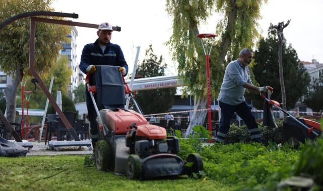 Bayraklı'da parklara kapsamlı bakım