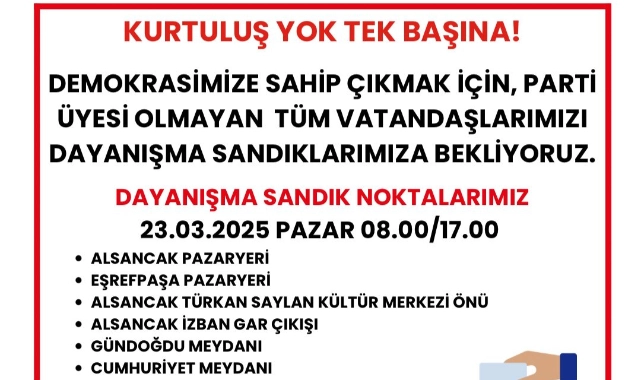 CHP Konak "dayanışması sandığı" noktalarını açıkladığı 