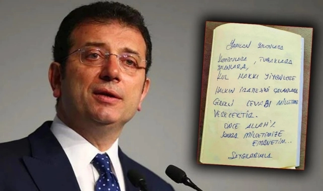 Gözaltındaki Ekrem İmamoğlu'ndan El Yazılı Mesaj