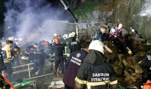 Samsun'da heyelan meydana geldi: Arama kurtarma çalışmaları sürüyor!