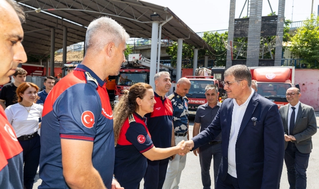 Başkan Tugay’dan ateş savaşçılarına teşekkür ziyareti