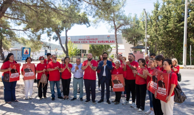  CHP Güzelbahçe tutuklu başkanlar için eylemde