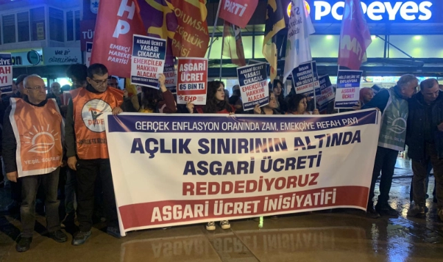 28 bin TL'lik asgari ücrete İzmir sokaklarında tepki!