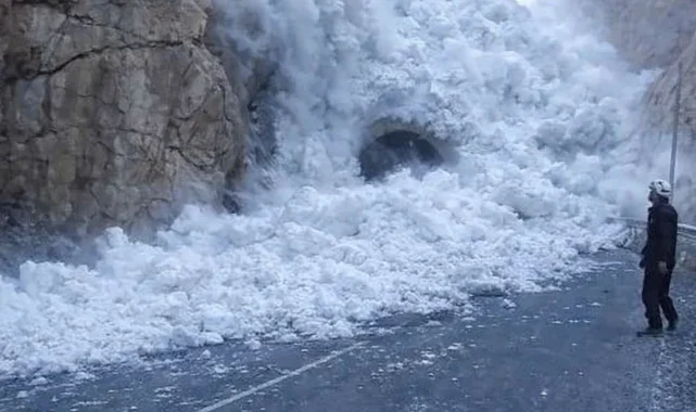Hakkari-Van karayoluna çığ düştü