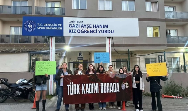 28 öğrenci hastanelik olmuştu… İstiklal Kadın Hareketi'nden yurt önünde tepki!