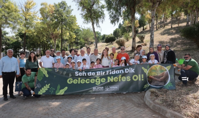 Başkan Mutlu, Konaklı miniklerle fidan dikti