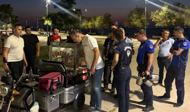 Karantina Parkı’nda izinsiz seyyar satışa ortak denetim