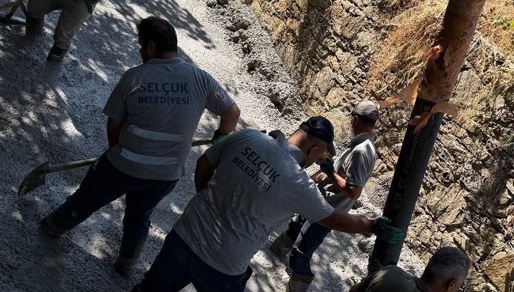 Şirince’de dere yatağı ıslah çalışması tamamlandı